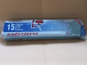 Bolsa de basura con autocierre 55x55, 15 unidades por paquete
