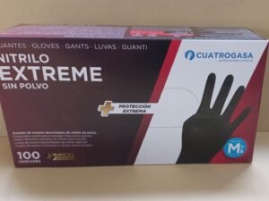 guantes de nitrilo extreme negro 100 und.